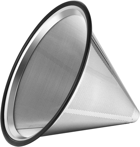 TEEMADE Pour Over Coffee Filter Metal Base Reusable Stainless Steel Coffee Dripper Perfect for Chemex Hario Bodum & Other Coffee Makers Paperless Coffee Filter for Sustainable Brewing