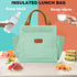 Insulated Lunch Bag Women Lunch Box Reusable Durable Leakproof Large Lunch Tote for Women Men Adult with Bottle Holder and Side Pockets for Work Picnic Travel - Heather Teal