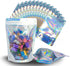 100 Pcs Holographic Resealable Mylar Bags - 5x7 Inch Smell Proof - Ziplock and Heat Sealable Stand Up Pouches - Use for Party Favors - Lip Gloss Packaging - Small Business Sample - WaldOaks