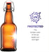 Amber Glass Swing Top Beer Bottles - 16-Ounce (6-Pack) Grolsch Bottles, with Flip-Top Airtight Lid, for Carbonated Drinks, Kombucha, 2nd Fermentation, Water Kefir, UV-Protection Brewing Bottle.