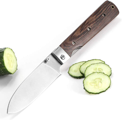 Folding Camping Chef Knife 4.5? Sharp 440A Stainless Steel Blade Japanese Style Pocket Folding Kitchen Knife Outdoor Cooking Knife