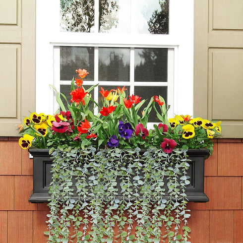 BACAMA Artificial Potted Plants Fake Vine Hanging Leaves Room Scenes Home Kitchen Garden Office Wedding Wall DIY Decoration 2 Pack 23.6 Inches Length Green