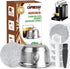 CAPMESSO Coffee Capsule, Refillable Vertuo Capsules Reusable Coffee Pod with Foil Lids Stainless Steel Compatible with Vertuoline GCA1,ENV135,Vertuo Plus(8oz pod+50 Foils)