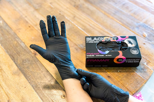 Framar Powder Free Disposable Gloves, Black Nitrile Gloves 100 Pk, Hair Dye Gloves, Black Gloves Disposable Latex Free, Cleaning Gloves, Plastic gloves, Latex Free Gloves Nitrile Mechanic Gloves, Latex Gloves Large