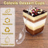 Colovis Dessert Cups, 60 Count 5oz Clear Plastic Parfait Appetizer Cups with Spoons Square Dessert Serving Cups for Parties, Events, Catering (60)