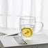 MEWAY 12oz/2 PACK Coffee Mugs,Clear Glass Double Wall Cup with handle for Coffee, Tea, Latte, Cappuccino (12 oz?2)