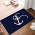 Libaoge White Nautical Anchor Navy Blue Doormat Entrance Mat Indoor/Outdoor Door Mats Floor Mat Rug Mat 18x30in
