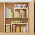 Cabinet Pantry Shelf Riser, Countertop Organizer, Heavy Duty Metal + Wood, Cupboard Stand Spice Rack, Under Sink Shelf, 13" L x 8.1" W x 9.6" H, White