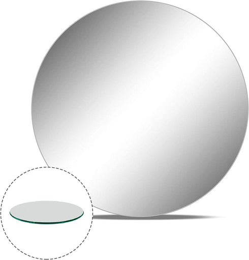 WGV Large Round Mirror Plate 10" Diameter, 4.5 mm Thickness, Frameless Sanded Edges, Quality Thick Candle Tray, Home Event Party Wedding Table Centerpiece Wall Decor, 1 Piece