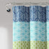 Lush Decor Bohemian Striped Shower Curtain Colorful Bold Design, 72" x 72", Blue and Green