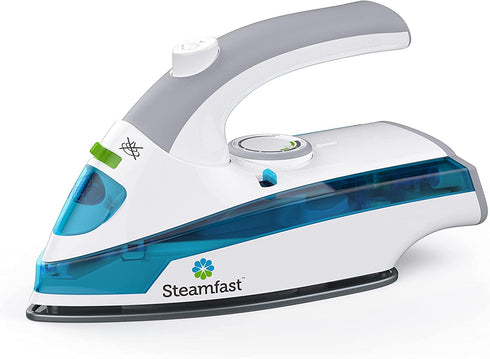 Steamfast SF-710 Mini Steam Iron, White, Non-Stick Sole Plate, Foldable Handle