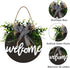 Welcome Sign Welcome Front Door Round Wood Sign Hanging Welcome Sign for Farmhouse porch Spring Welcome Sign Front Door Decoration ?Blackboard welcome?