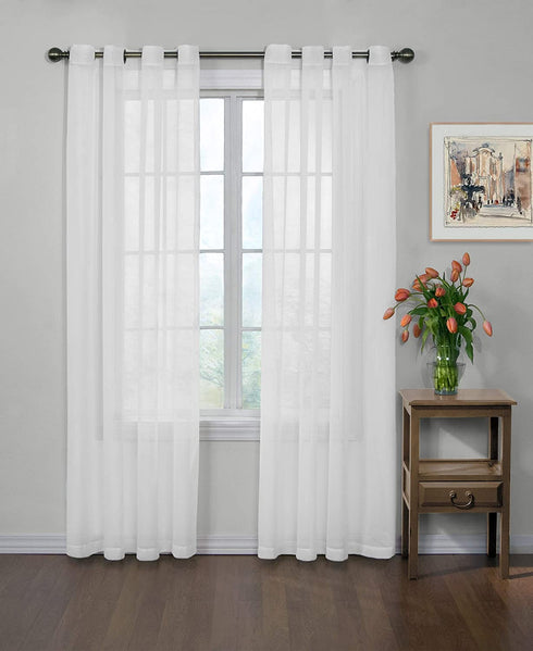 Arm & Hammer Odor Neutralizing Sheer Voile Grommet Window Curtain for Bedroom or Living Room (1 Panel)
