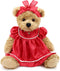 Oits-cute Small Baby Teddy Bear with Cloth Cute Stuffed Animal Soft Plush Toy 10" (Red lace Dress)