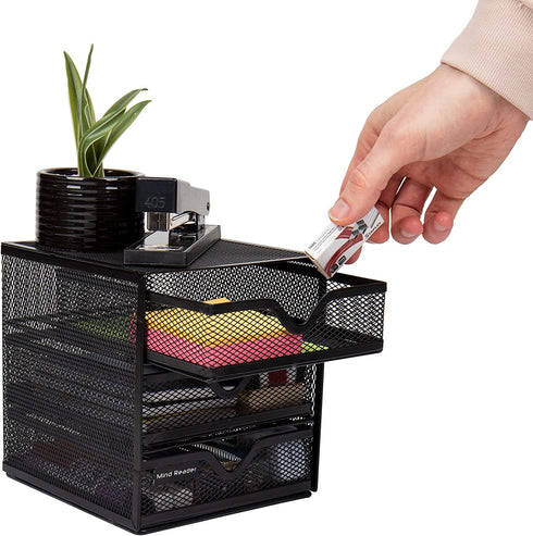 Mind Reader 3 Tier Drawer Organizer, Black