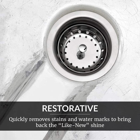 Hope's Perfect Sink Cleaner and Polish, Restorative, Water-Repellant, Removes Stains, Ideal for Brushed Stainless Steel, Cast Iron, Porcelain, Corian, Composite, Acrylic, 8.5 oz 2 Pack