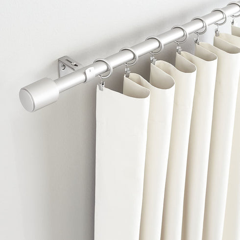 Amazon Basics 1-Inch Wall Curtain Rod with Cap Finials - 36 to 72 Inch, Nickel