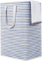 ZERO JET LAG 72L Laundry Hamper with Handles Large Laundry Basket Laundry Bin Collapsable Dirty Clothes Basket Laundry Bag Foldable Dirty Hamper (Striped Blue)