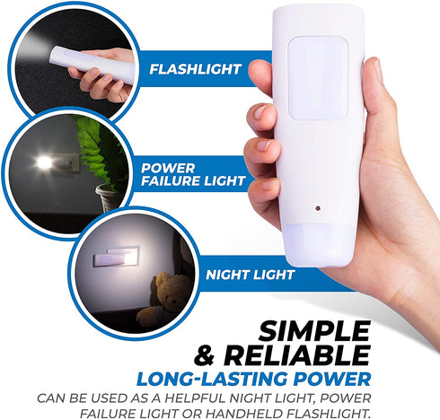 Westek Emergency Light, 2 Pack Multi-Function LED Rechargeable Flashlight, Power Failure Light and Night Light Must-Have Power Outage Lights, Ideal for Storms, Blackouts NL-PWFL AmerTac
