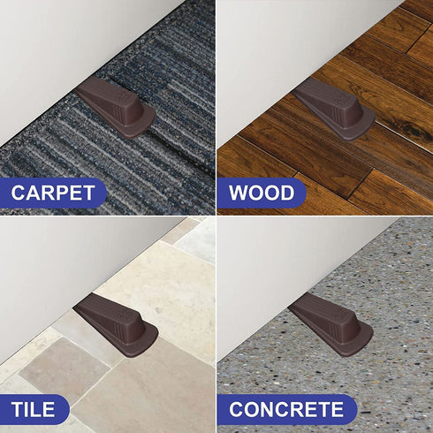 Master Manufacturing 2-Pack Brown Big Foot Door Stops, Heavy Duty Rubber Wedge Design, Made in the USA, Holds Heavy Doors Securely (Pack of 2) (00971)