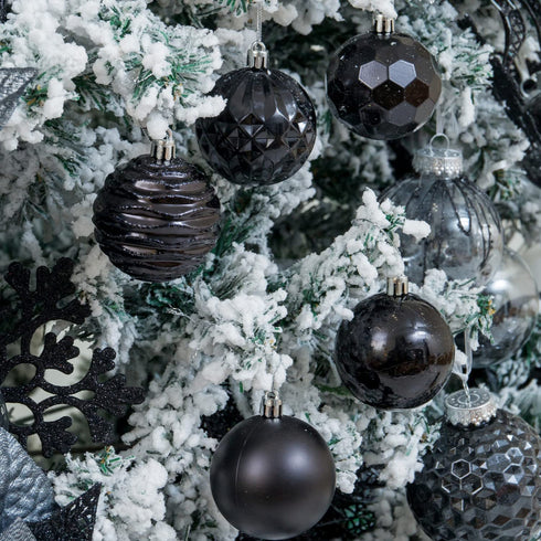 XmasExp Christmas Ball Ornaments (2.36", Black) 34ct Christmas Ball Ornaments Shatterproof Xmas Tree Hanging Balls Decorations Perfect for Holiday Wedding Christmas Decor
