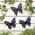Metal butterfly wall art decor, 9inch set of 3 black Concise Decoration Hanging for living room bedroom bathroom Kitchen Patio Balcony House indoor outdoor, unique gift choice Waiu