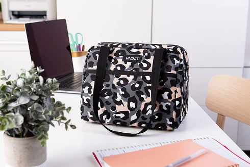PackIt Freezable Hampton Lunch Bag, Wild Leopard Gray