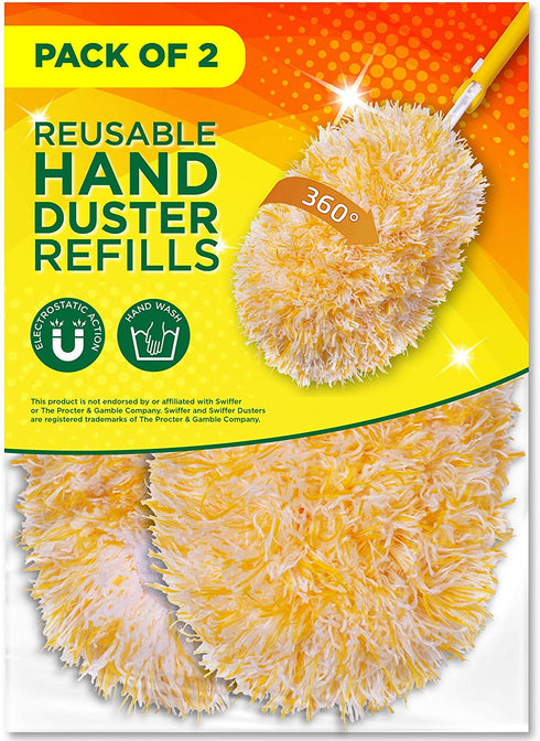 Millifiber Microfiber Reusable Refills for Swiffer Hand Duster, 360 Degree Dry Duster Heavy Duty Refills, 2-Pack (Handle is Not Included)