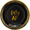 Crisky 50th Birthday Plates Black and Gold Dessert, Buffet, Cake, Lunch, Dinner Plates for 50th Birthday Decorations Party Supplies, Fifty , Happy 50th Birthday! 50 Count, 9" Plate
