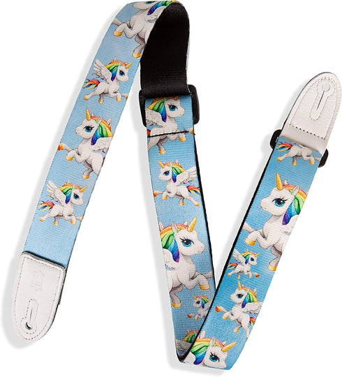 Levy's Leathers 1.5" Wide Guitar Strap for Kids with Unicorn Print (MPJR-005)