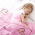 Joyching Weighted Blanket Kids 2 lbs 36x48 inches Egyptian Cotton 600TC for Toddler Cooling Soft Heavy Throw Child Bed Size with Glass Beads, Printed Pink Heart
