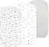 Baby Bassinet Sheet Set for Boy and Girl, 3 Pack, Universal Fitted for Oval, Hourglass & Rectangle Bassinet Mattress, Fitted Sheets Size 32 x 16 x 4 Inches, Grey-White
