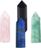 Luckeeper Healing Crystal Wands |4 PCS 2" Green Fluorite, Lapis Lazuli Crystal Wand & Rose Quartz Crystal Points,Black Obsidian| 6 Faceted Reiki Chakra Meditation Therapy