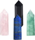 Luckeeper Healing Crystal Wands |4 PCS 2" Green Fluorite, Lapis Lazuli Crystal Wand & Rose Quartz Crystal Points,Black Obsidian| 6 Faceted Reiki Chakra Meditation Therapy