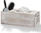 Barnyard Designs Rustic Distressed Wooden Rectangular Tissue Box Cover with Storage Compartment - Decorative Bathroom Facial Tissue Box Holder Farmhouse Decor, 12.5? x 6? x 4.5?