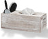 Barnyard Designs Rustic Distressed Wooden Rectangular Tissue Box Cover with Storage Compartment - Decorative Bathroom Facial Tissue Box Holder Farmhouse Decor, 12.5? x 6? x 4.5?