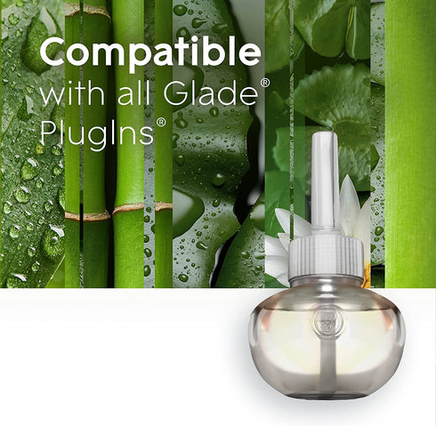 Glade PlugIns Refills Air Freshener, Scented and Essential Oils for Home and Bathroom, Bamboo & Bliss, 3.35 Fl Oz, 5 Count