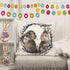 AOKE Set of 4 Easter Throw Pillow Covers 18 x 18 Inches, Rabbit Bunnies with Eggs Cotton Linen Pillow Case, Spring Season's Sofa Bed Throw Cushion Cover Decoration