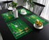 WARM TOUR Placemats for Dining Table Set of 4, St. Patrick's Day Green Truck and Lucky Clover Table Mats Washable Cotton Linen Non-Slip Green Grid Placemats for Home Kitchen Tables Decoration
