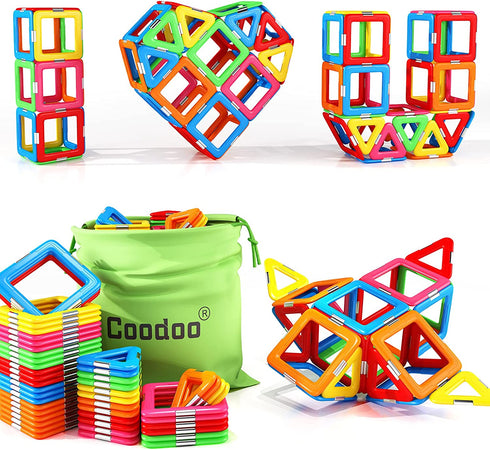 Upgraded Magnetic Blocks Tough Building Tiles STEM Toys for 3+ Year Old Boys and Girls Learning by Playing Games for Toddlers Kids Toys Compatible with Major Brands Building Blocks - STARTER SET