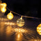 LED Globe String Lights, Plug in with Timer, 8 Funtions, 3V Low Voltage Transformer, Unique Pattern, 20 Golden Metal Globes, Warm White Moroccan Lights, Extendable
