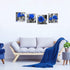Blue Rose Flower Wall Art Paintings Wall Art Paintings Floral Prints on Black and White Canvas Wall Decoration Framed for Bathroom Bedroom Decor Artwork 4- Panel 14x14 Inch