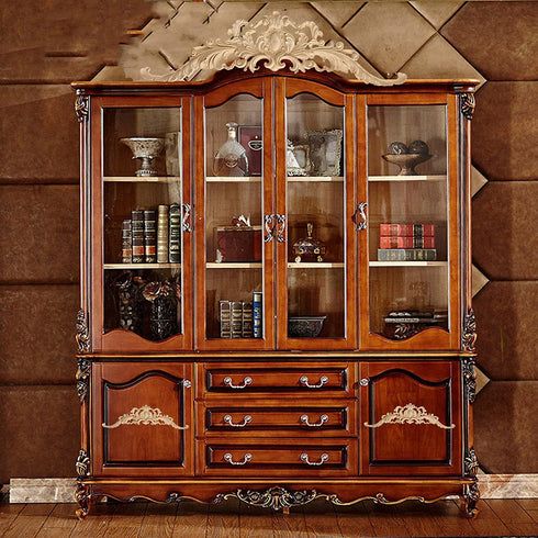 LXYUUM Wood Carved Long Onlay Applique Unpainted Frame Wood Appliques and Onlays for Furniture (04, 40x11cm/15.75x4.33inch)