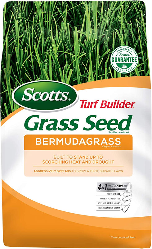 Scotts Turf Builder Grass Seed Bermudagrass - 1 lb., Use in Full Sun, High Drought Resistance, Seed New Lawn or Overseed Existing Lawn, Seeds up to 1,000 sq. ft.