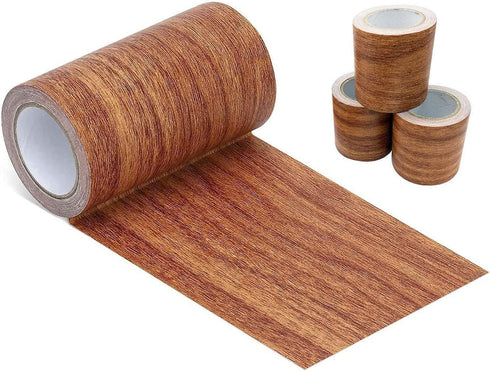 DUDUA Repair Tape Patch Wood Grain Patterned for Furniture Door Craft (Red Oak)
