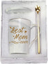 Best Mom Ever Mug Best Mom Gifts Best Mom Ever Coffee Mug Best Mom Mug Mom Mug Birthday Christmas Mothers Day Gifts for Mom from Daughter Son 14 Ounce Gift Box with Spoon and Mug Mat Gray