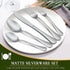 LIANYU 30 Piece Matte Silverware Set, Satin Finish Flatware Cutlery Set for 6, Include Knife Fork Spoon, Fancy Eating Utensils Tableware Set for Home Restaurant Party, Dishwasher Safe