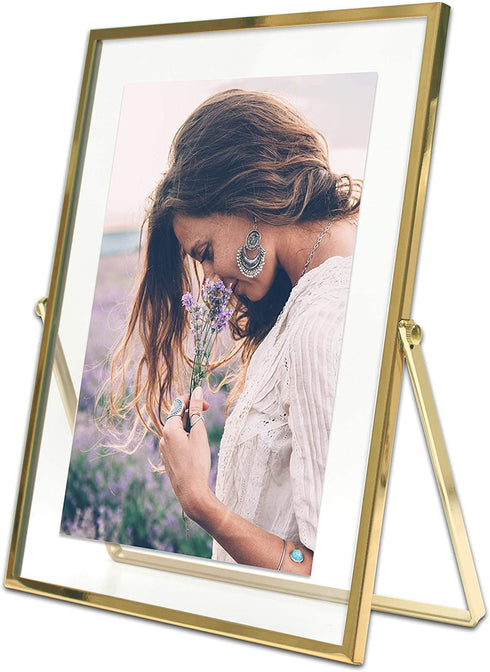 MIMOSA MOMENTS Gold Metal Floating Picture Frame (Gold,4x6)¦