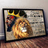 Africa America Wall Art Black King and Lion Wall Art I Am The Son Of The King Poster Black King Canvas Poster African King Man and Lion Poster for Bedroom Office Wall Decorations 24x16inch No Frame