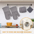 Oven Mitts and Pot Holders Kitchen: 500° Heat Resistant Oven Gloves Silicone Ovenmitts Hotpads Set - Quilted Long Kitchen Mittens Potholders Washable Mits Hot Pads Flexibility for Baking